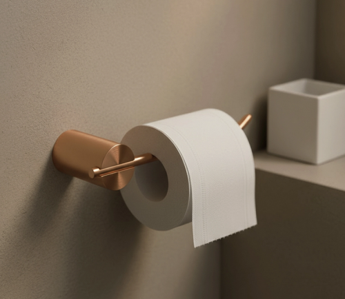 Rea Tomi 5809 falra szerelhető wc papír tartó, szálcsiszolt réz REA-88055