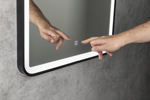 Sapho AQUALINE SWIDA 60x80 cm tükör LED világítással, matt fekete SW060