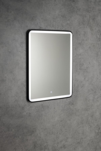 Sapho AQUALINE SWIDA 60x80 cm tükör LED világítással, matt fekete SW060