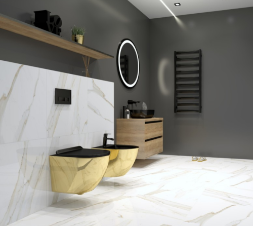 Lavita SOFI Gold/Black fali wc Soft Close ülőkével, arany/fekete 5900378319146