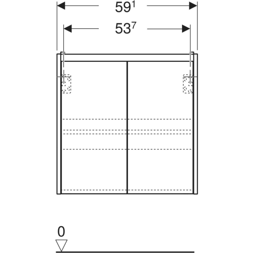 Geberit Selnova Compact alsó szekrény mosdóhoz, kétajtós láva/lakkozott selyem matt 504.075.JK.1