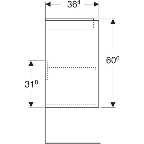 Geberit Selnova Compact alsó szekrény mosdóhoz, kétajtós láva/lakkozott selyem matt 504.075.JK.1