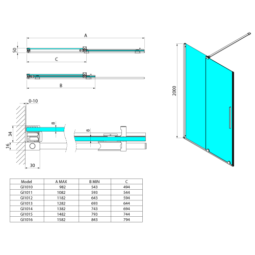 Sapho GELCO SPIRIT 110 cm zuhanyajtó transzparent üveggel, króm GI1011