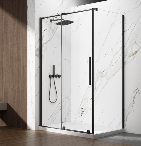 Sapho GELCO SPIRIT BLACK 120 cm zuhanyajtó transzparent üveggel, matt fekete GI1012B
