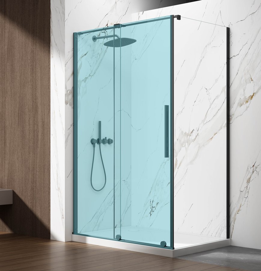 Sapho GELCO SPIRIT BLACK 100 cm oldalfal transzparent üveggel, matt fekete GI3510B
