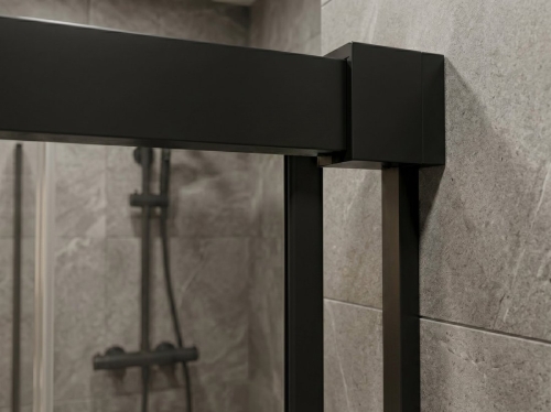 Sapho GELCO LUXOR BLACK 120 cm zuhanyajtó transzparent üveggel, matt fekete GU1212B