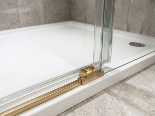 Sapho GELCO LUXOR GOLD 110 cm zuhanyajtó transzparent üveggel, matt arany GU1211G