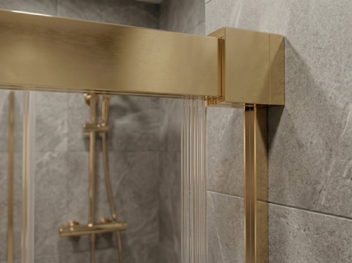 Sapho GELCO LUXOR GOLD 100 cm tolóajtó sarokbelépős zuhanykabinhoz transzparent üveggel, matt arany GU2110G