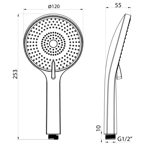 Sapho 3 funkciós kézizuhany, gun metal SK879GM