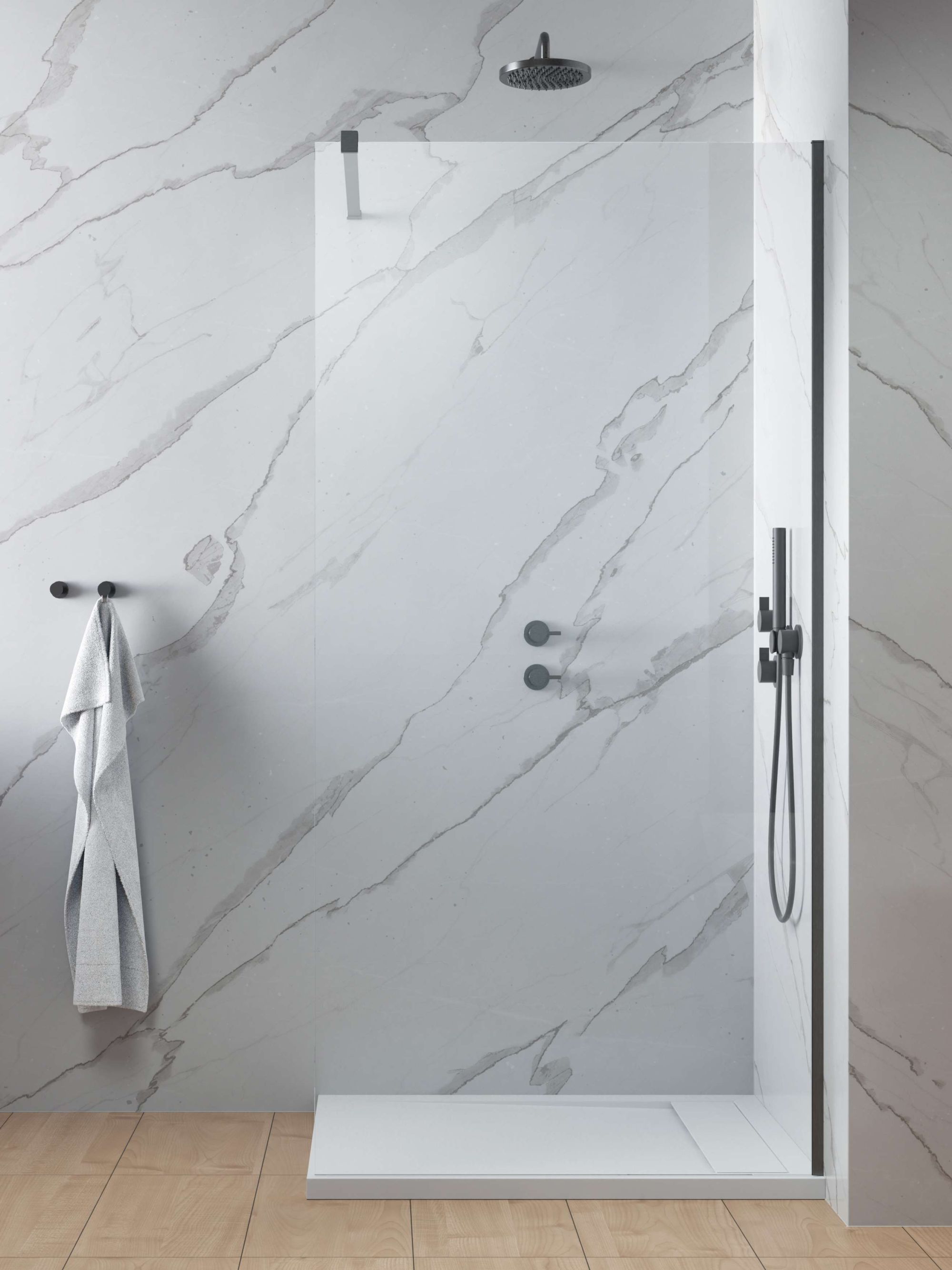 Radaway Modo New Brushed GunMetal II 140 cm Walk-in zuhanyfal, szálcsiszolt fegyvermetál 389144-92-01