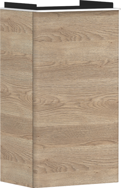 Hansgrohe Xelu Q 34x25 cm jobbos mosdószekrény matt fehér fogantyúval, természetes tölgy 54017700