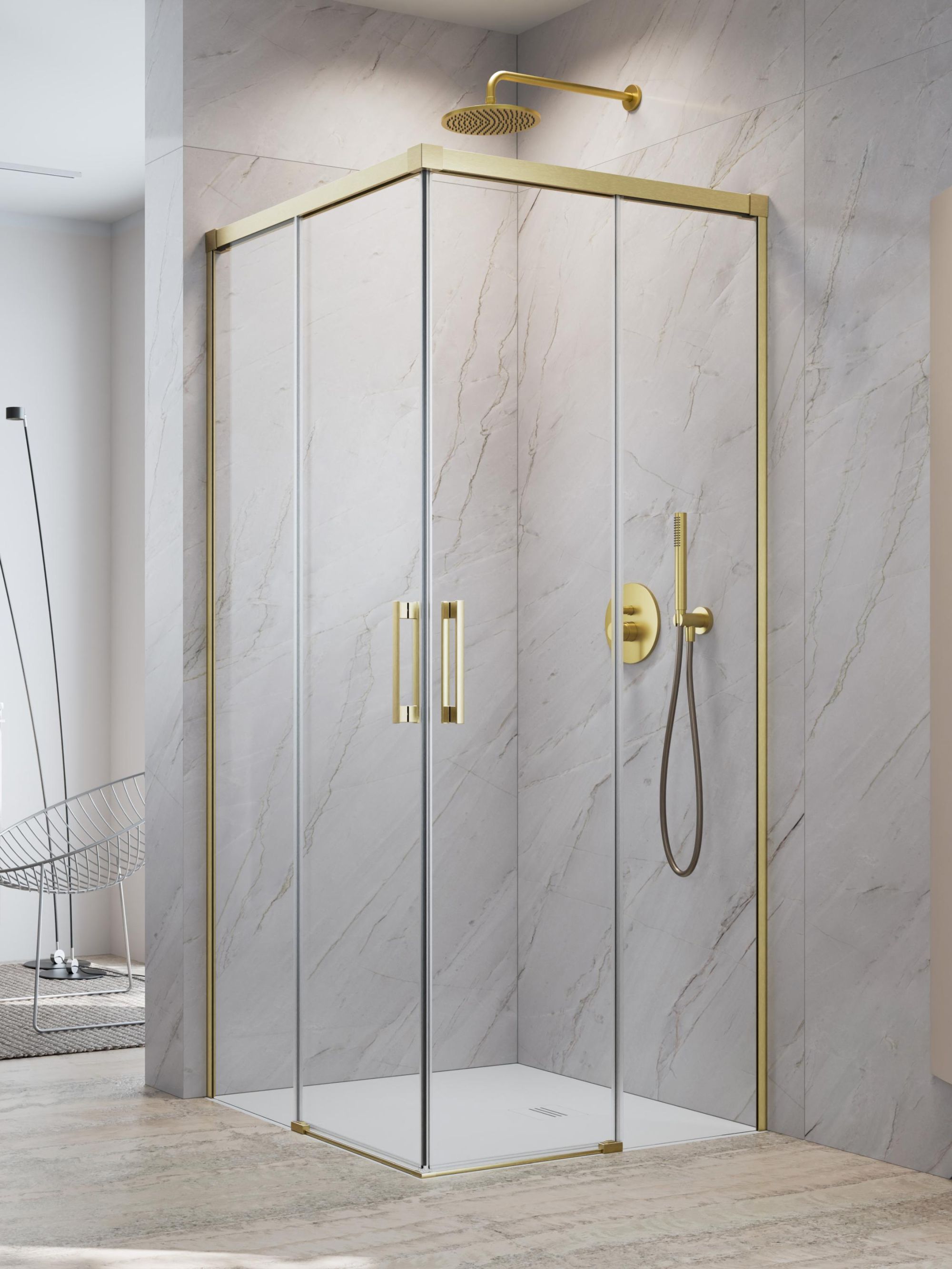 Radaway Idea Brushed Gold KDD 110 cm balos zuhanykabin ajtó, szálcsiszolt arany 387063-99-01L