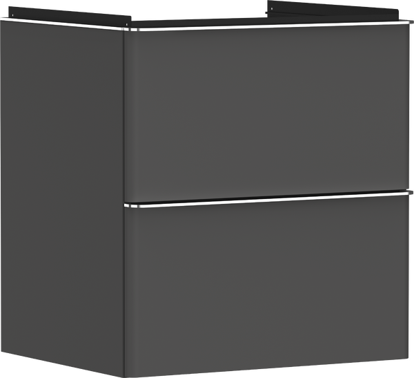 Hansgrohe Xelu Q 58x48 cm 2 fiókos mosdószekrény króm fogantyúval, matt gyémántszürke 54024000
