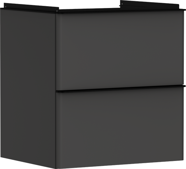 Hansgrohe Xelu Q 58x48 cm 2 fiókos mosdószekrény matt fekete fogantyúval, matt gyémántszürke 54024670