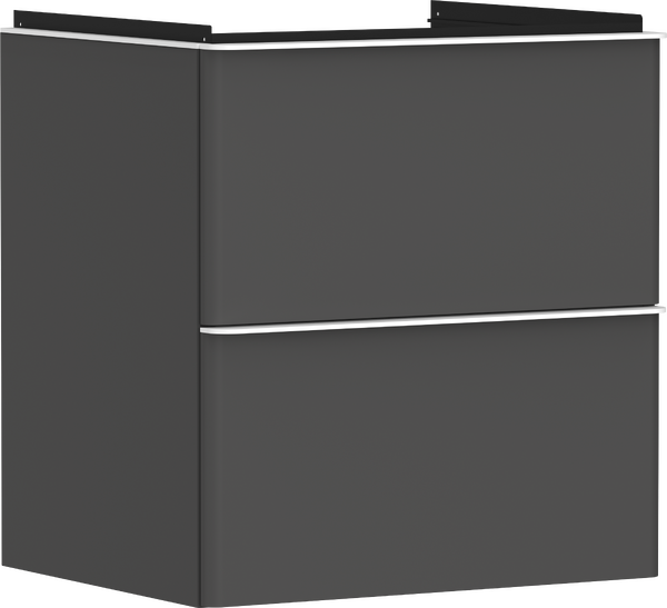 Hansgrohe Xelu Q 58x48 cm 2 fiókos mosdószekrény matt fehér fogantyúval, matt gyémántszürke 54024700