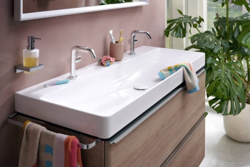 Hansgrohe Xelu Q SmartClean 120x48 cm fali mosdó 2 csaplyukkal, fehér 61042450