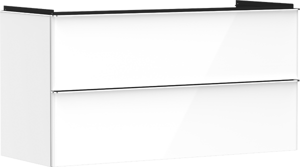 Hansgrohe Xelu Q 118x48 cm 2 fiókos mosdószekrény króm fogantyúval, magasfényű fehér 54035000