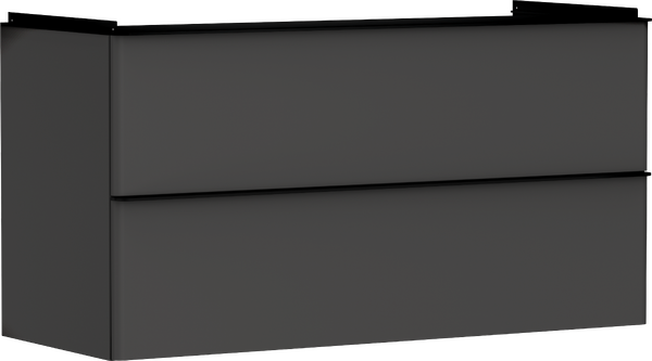 Hansgrohe Xelu Q 118x48 cm 2 fiókos mosdószekrény matt fekete fogantyúval, matt gyémántszürke 54036670