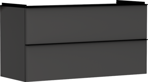 Hansgrohe Xelu Q 118x48 cm 2 fiókos mosdószekrény matt fekete fogantyúval, matt gyémántszürke 54036670