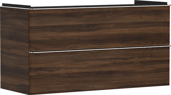 Hansgrohe Xelu Q 118x48 cm 2 fiókos mosdószekrény króm fogantyúval, sötét dió 54038000