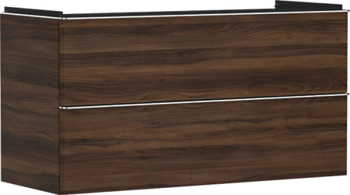 Hansgrohe Xelu Q 118x48 cm 2 fiókos mosdószekrény króm fogantyúval, sötét dió 54038000
