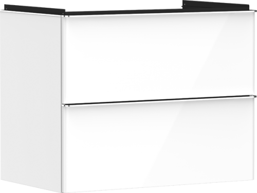 Hansgrohe Xelu Q 78x48 cm 2 fiókos mosdószekrény króm fogantyúval, magasfényű fehér 54027000