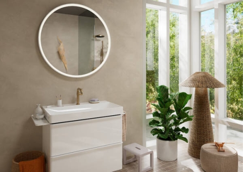 Hansgrohe Xelu Q 78x48 cm 2 fiókos mosdószekrény matt fehér fogantyúval, magasfényű fehér 54027700