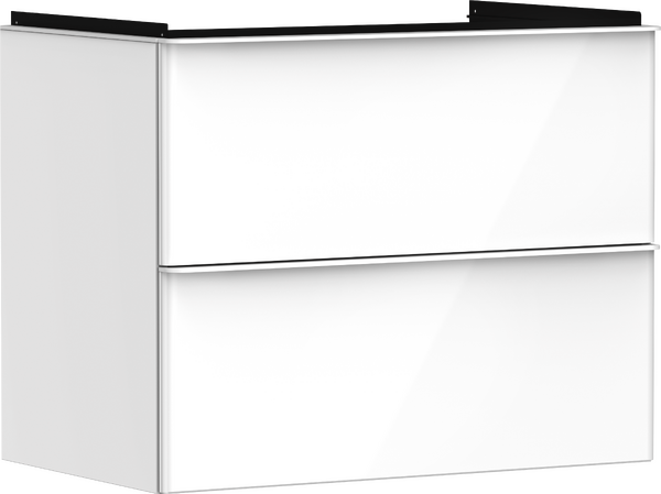 Hansgrohe Xelu Q 78x48 cm 2 fiókos mosdószekrény matt fehér fogantyúval, magasfényű fehér 54027700