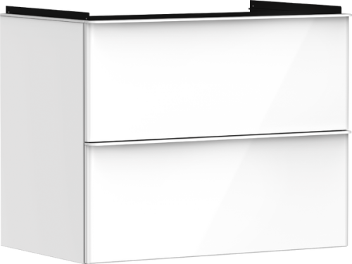 Hansgrohe Xelu Q 78x48 cm 2 fiókos mosdószekrény matt fehér fogantyúval, magasfényű fehér 54027700