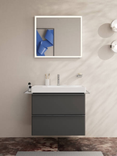 Hansgrohe Xelu Q 78x48 cm 2 fiókos mosdószekrény króm fogantyúval, matt gyémántszürke 54028000