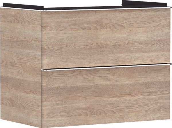 Hansgrohe Xelu Q 78x48 cm 2 fiókos mosdószekrény króm fogantyúval, természetes tölgy 54029000