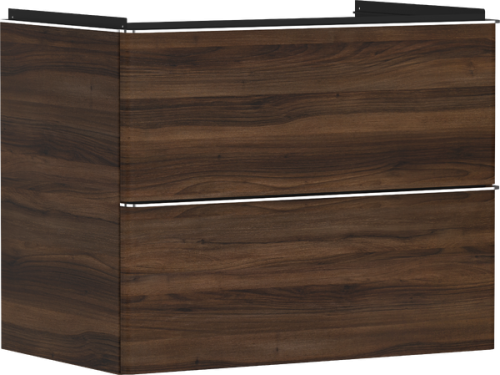 Hansgrohe Xelu Q 78x48 cm 2 fiókos mosdószekrény króm fogantyúval, sötét dió 54030000