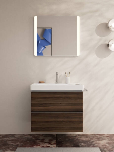 Hansgrohe Xelu Q 78x48 cm 2 fiókos mosdószekrény króm fogantyúval, sötét dió 54030000