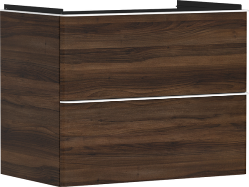 Hansgrohe Xelu Q 78x48 cm 2 fiókos mosdószekrény matt fehér fogantyúval, sötét dió 54030700