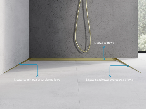 Mexen Line-B lejtést beállító léc 120 cm jobb, fényes arany 185001120R