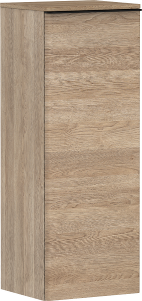 Hansgrohe Xelu Q 40 cm balos közepes kiegészítő szekrény matt fekete fogantyúval, természetes tölgy 54129670