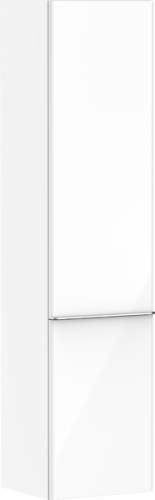 Hansgrohe Xelu Q 40 cm balos magas kiegészítő szekrény króm fogantyúval, magasfényű fehér 54135000