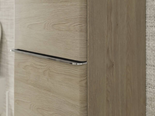 Hansgrohe Xelu Q 40 cm balos magas kiegészítő szekrény króm fogantyúval, természetes tölgy 54137000