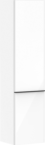 Hansgrohe Xelu Q 40 cm jobbos magas kiegészítő szekrény matt fekete fogantyúval, magasfényű fehér 54139670