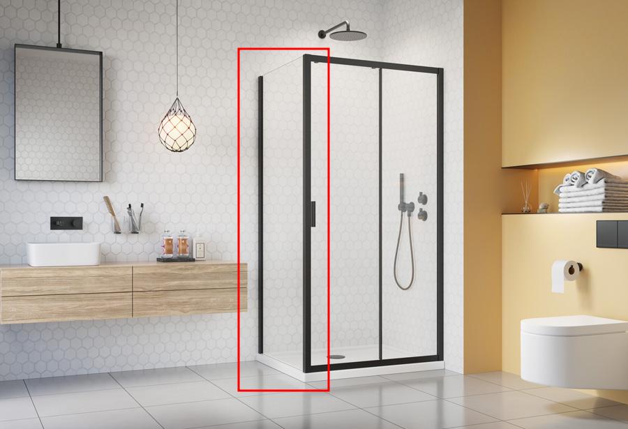 H2O Comfort Black S 90 cm oldalfal, fekete 10270090-54-01