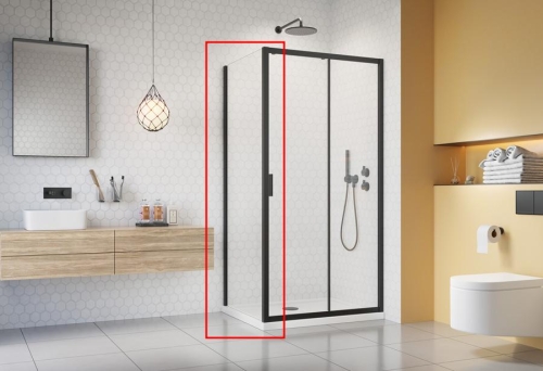 H2O Comfort Black S 90 cm oldalfal, fekete 10270090-54-01