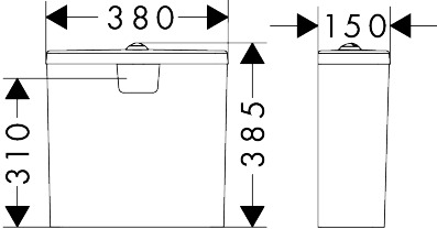 Hansgrohe GladeLake S monoblokkos WC tartály alsó vízbekötéssel, fehér 60110450