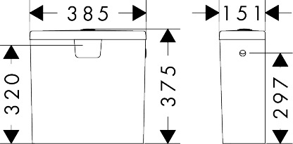 Hansgrohe GladeLake S monoblokkos WC tartály oldalsó vízbekötéssel, fehér 60311450