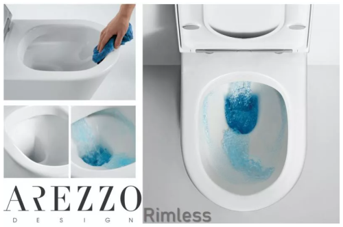 AREZZO design OHIO perem nélküli fali WC lassú záródású ülőkével, fehér AR-200R_AR-OSCSLIM