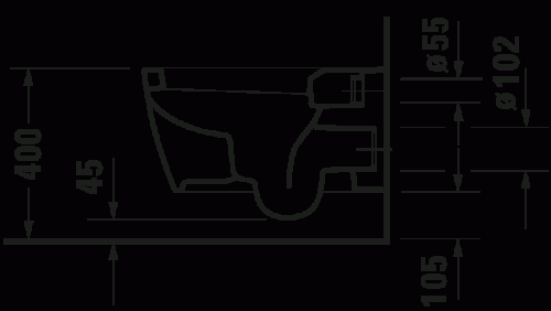 Duravit ME by Starck fali WC, fehér 252809AA00