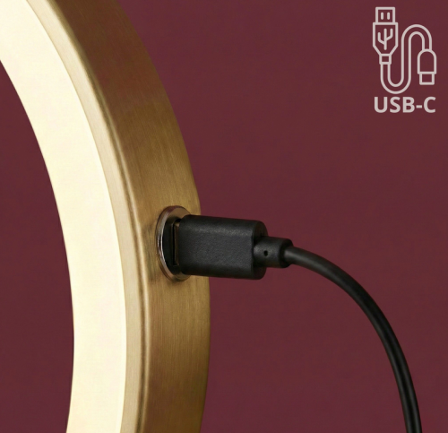 Rea Glow 20 cm pipere tükör LED világítással, szálcsiszolt arany HOM-70002