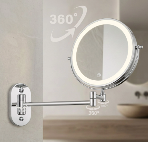 Rea Glow 20 cm pipere tükör LED világítással, króm HOM-70003