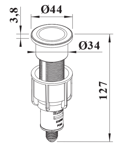 BLANCO PushControl III nyomógomb lefolyó-távműködtetőhöz, satin platinum 210677