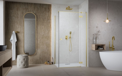 Radaway Essenza Gold KDJ 120 cm balos zuhanykabin ajtó, arany 1385042-09-01L