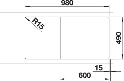 Blanco Axia III XL 6 S Silgránit mosogató lefolyó-távműködtetővel, fa vágódeszkával, fekete 525858